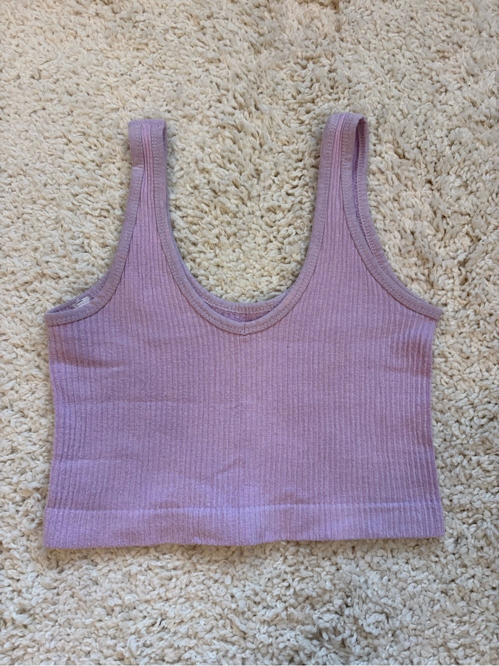 Urban Outfitters Lilac Ribbed Scoop Crop Tank